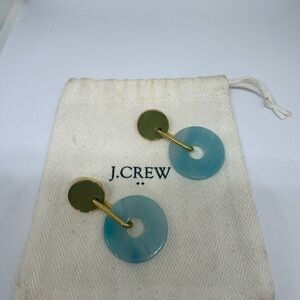 J. Crew Gold and Teal Earrings